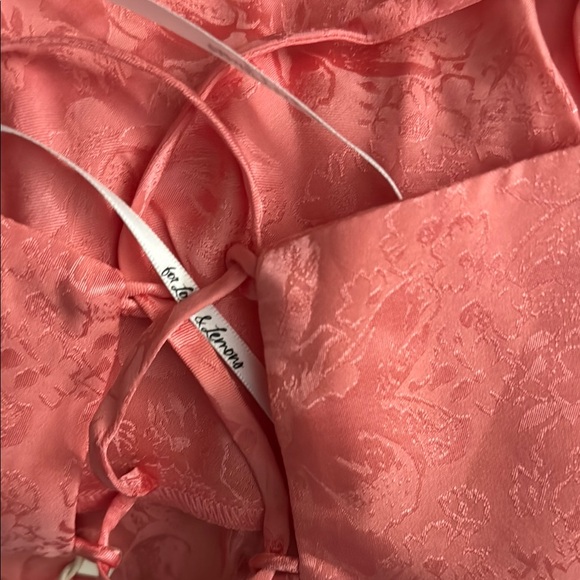 For Love & Lemons Gabrielle Pink Damask Mini Dress Size Large NWT - Picture 6 of 7